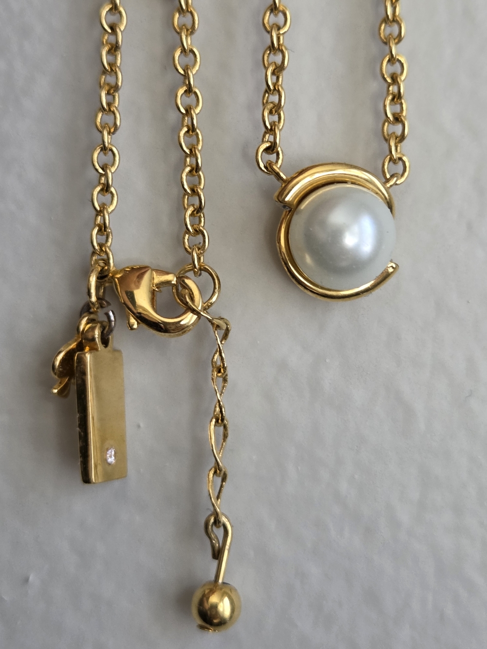 kate spade Gold Chain Necklace with White Pearl Accent